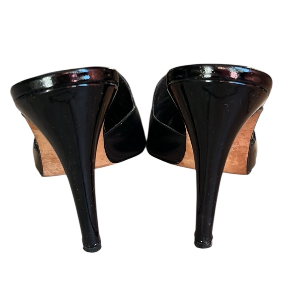 Sacha London Black Leather Pointy Toe Mules - Picture 9 of 12